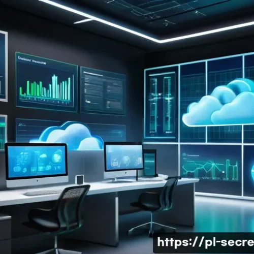 Home 32 클라우드 보안 아키텍처 구축을 위한 교육 자료 - A highly detailed digital illustration of a modern cloud security architecture dashboard displaying ...