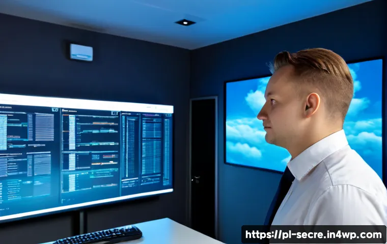 Home 17 클라우드 보안 아키텍처와 인프라 스트럭처 자동화 - Photorealistic modern cybersecurity operations room in Warsaw, Poland, with a Polish IT architect re...